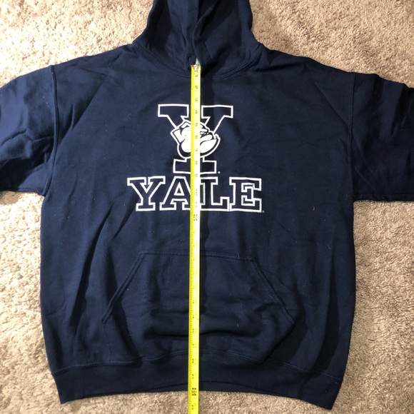 Vintage Yale Bulldogs Hoodie Adult Size Large Navy Sweatshirt Fall Winter Warm - Picture 8 of 14